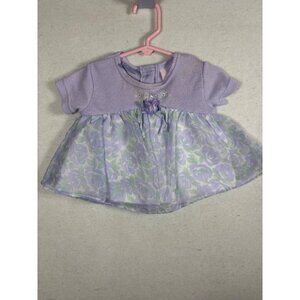 Baby Headquarters Infant Purple Floral Dress 12 Mos